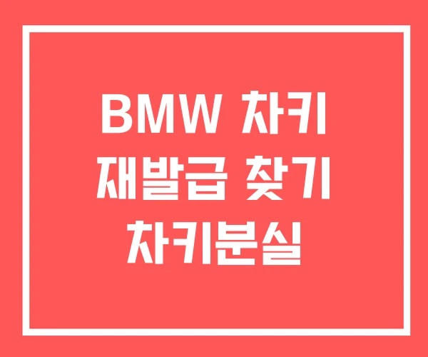 BMW 차키 재발급 찾기 차키분실