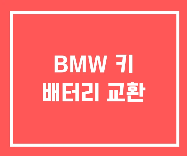 BMW 키 배터리 교환