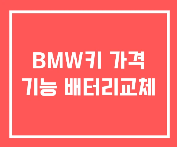 BMW키 가격 기능 배터리교체