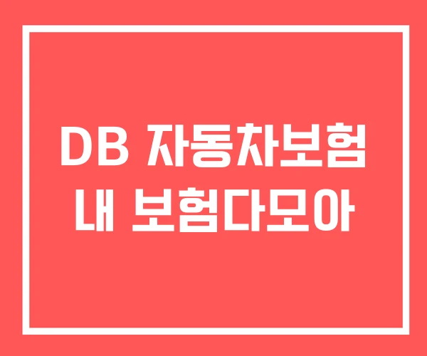 DB 자동차보험 내 보험다모아 DB 자동차보험 내 보험다모아
