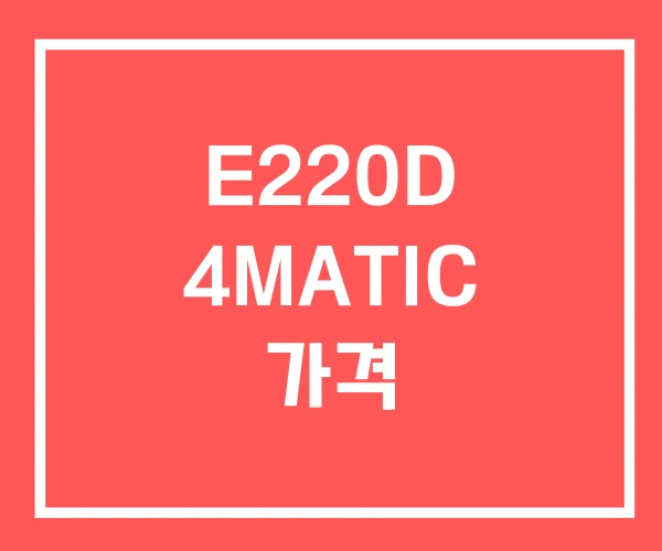 E220D 4MATIC 가격 E220D 4MATIC 가격