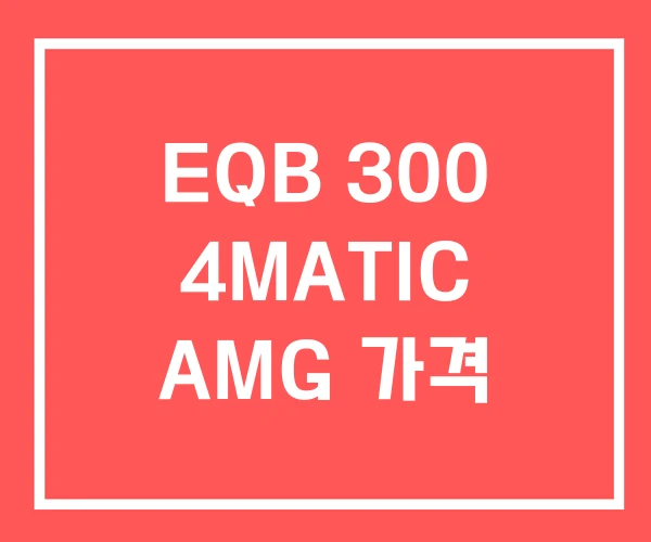 EQB 300 4MATIC AMG 가격 EQB 300 4MATIC AMG 가격