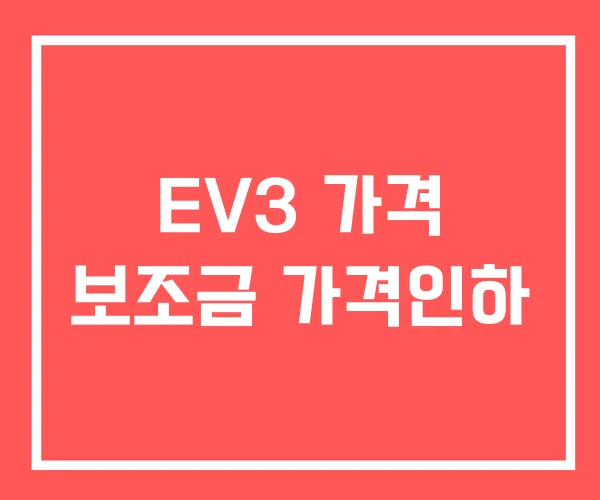 EV3 가격 보조금 가격인하