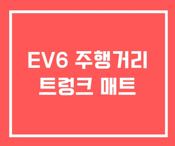 EV6 주행거리 트렁크 매트 EV6 주행거리 트렁크 매트