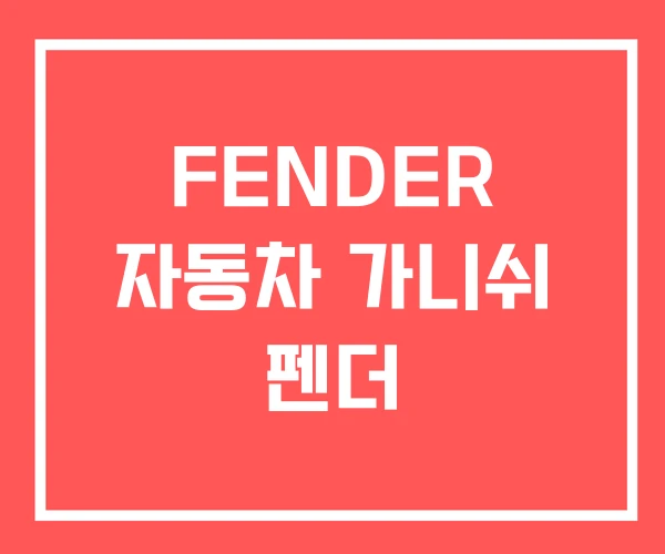 FENDER 자동차 가니쉬 펜더