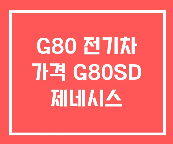 G80 전기차 가격 G80SD 제네시스