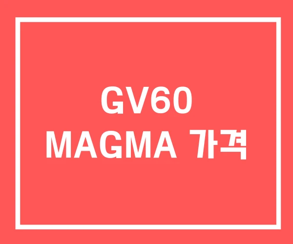 GV60 MAGMA 가격 GV60 MAGMA 가격
