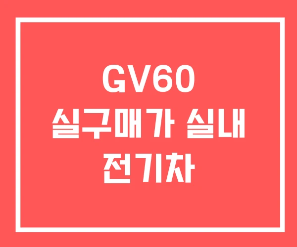 GV60 실구매가 실내 전기차 GV60 실구매가 실내 전기차
