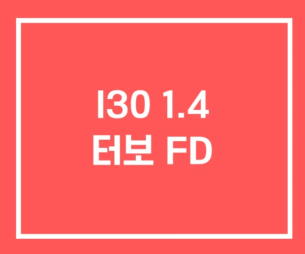I30 1.4 터보 FD I30 1.4 터보 FD