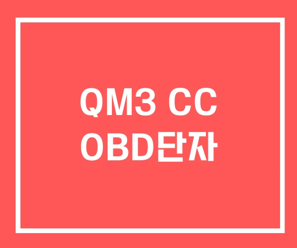 QM3 CC OBD단자 QM3 CC OBD단자