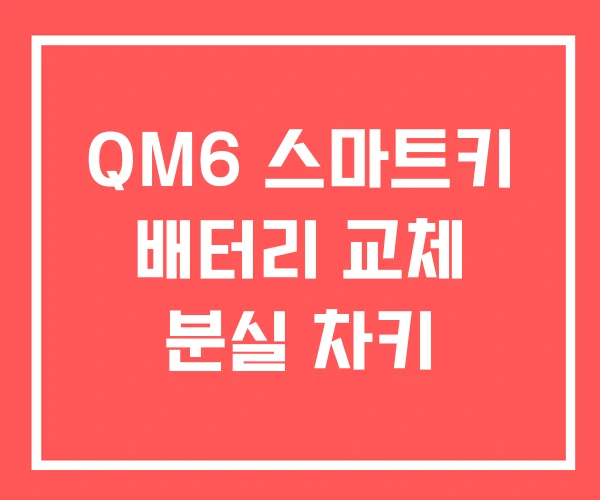 QM6 스마트키 배터리 교체 분실 차키 QM6 스마트키 배터리 교체 분실 차키