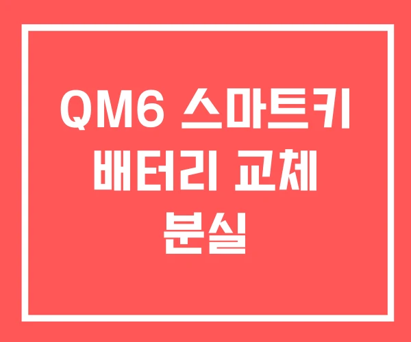 QM6 스마트키 배터리 교체 분실 QM6 스마트키 배터리 교체 분실