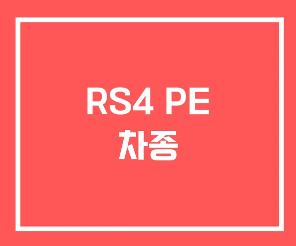 RS4 PE 차종 RS4 PE 차종