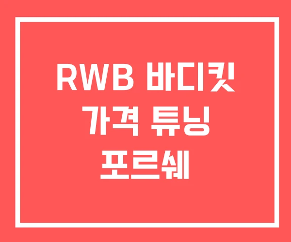 RWB 바디킷 가격 튜닝 포르쉐
