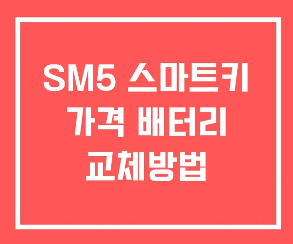 SM5 스마트키 가격 배터리 교체방법 SM5 스마트키 가격 배터리 교체방법