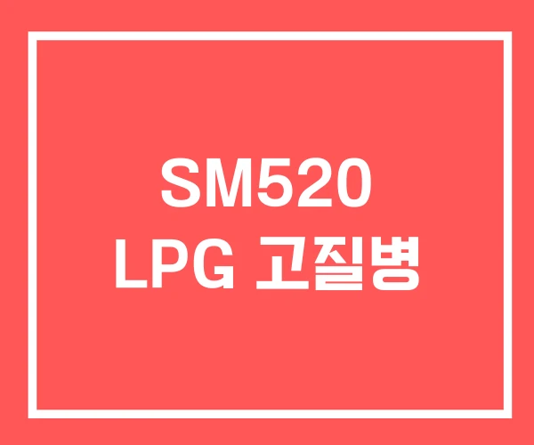 SM520 LPG 고질병 SM520 LPG 고질병