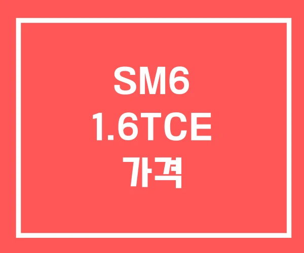 SM6 1.6TCE 가격