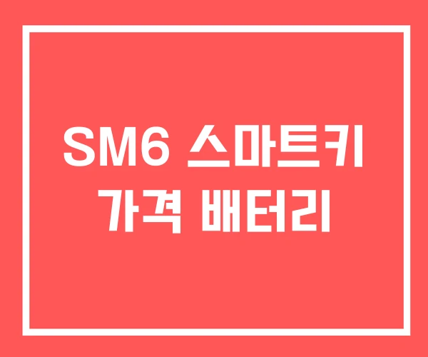 SM6 스마트키 가격 배터리 SM6 스마트키 가격 배터리