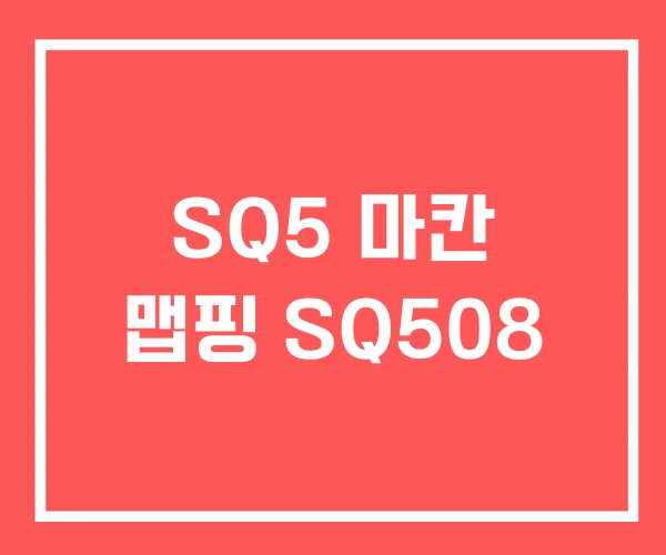 SQ5 마칸 맵핑 SQ508