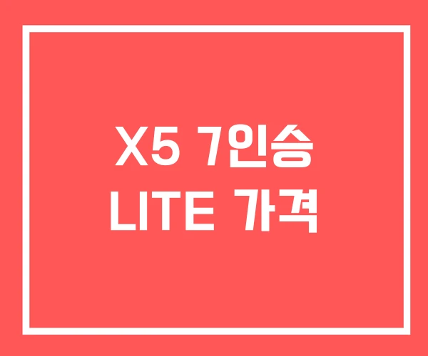 X5 7인승 LITE 가격 X5 7인승 LITE 가격