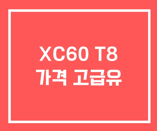 XC60 T8 가격 고급유