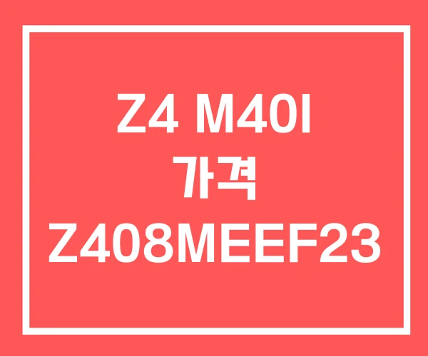 Z4 M40I 가격 Z408MEEF23