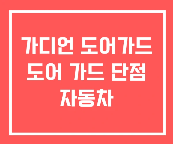 가디언 도어가드 도어 가드 단점 자동차 가디언 도어가드 도어 가드 단점 자동차