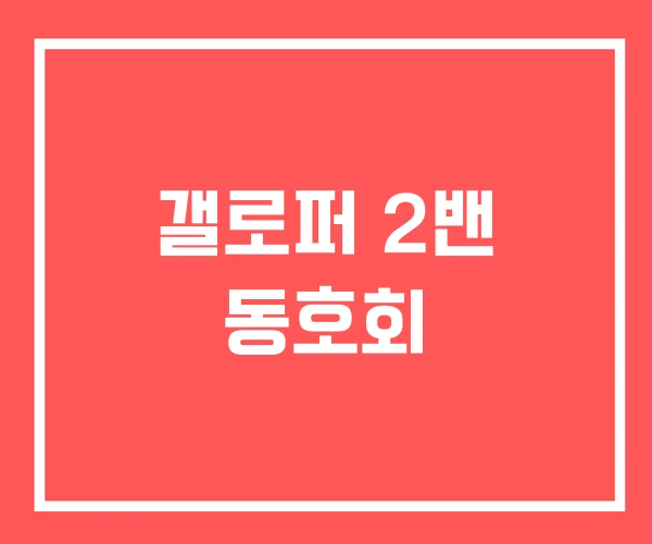 갤로퍼 2밴 동호회