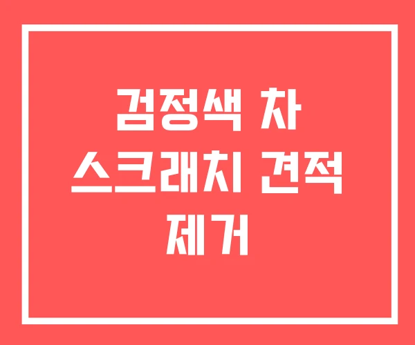 검정색 차 스크래치 견적 제거