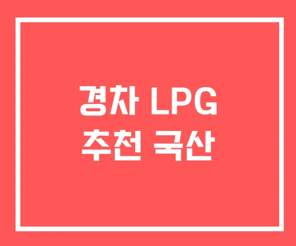 경차 LPG 추천 국산