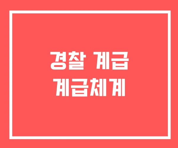 경찰 계급 계급체계 경찰 계급 계급체계