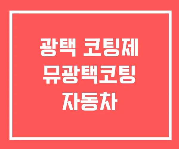 광택 코팅제 뮤광택코팅 자동차 광택 코팅제 뮤광택코팅 자동차