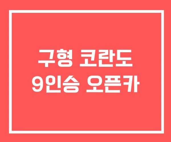 구형 코란도 9인승 오픈카