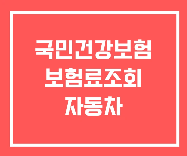 국민건강보험 보험료조회 자동차