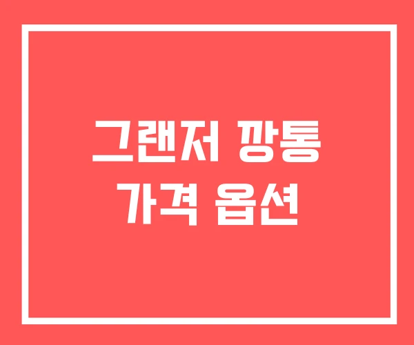 그랜저 깡통 가격 옵션