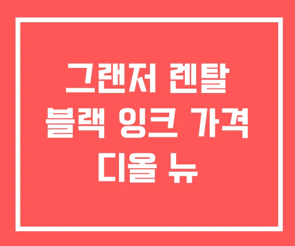 그랜저 렌탈 블랙 잉크 가격 디올 뉴
