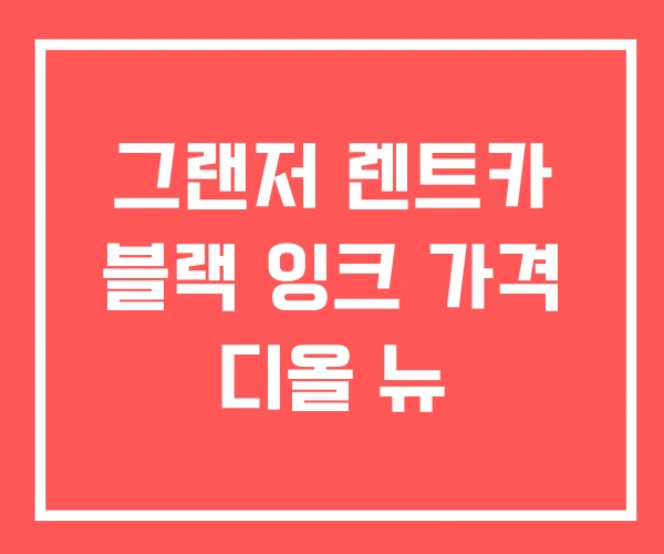그랜저 렌트카 블랙 잉크 가격 디올 뉴