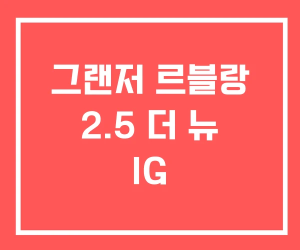 그랜저 르블랑 2.5 더 뉴 IG