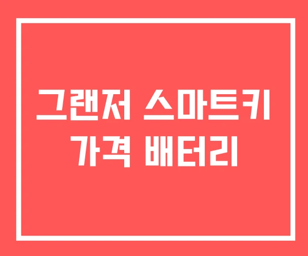 그랜저 스마트키 가격 배터리