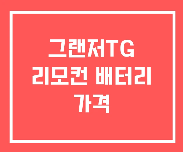 그랜저TG 리모컨 배터리 가격