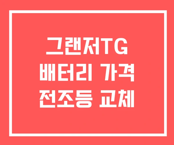 그랜저TG 배터리 가격 전조등 교체