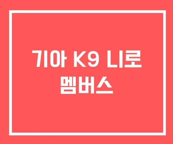 기아 K9 니로 멤버스
