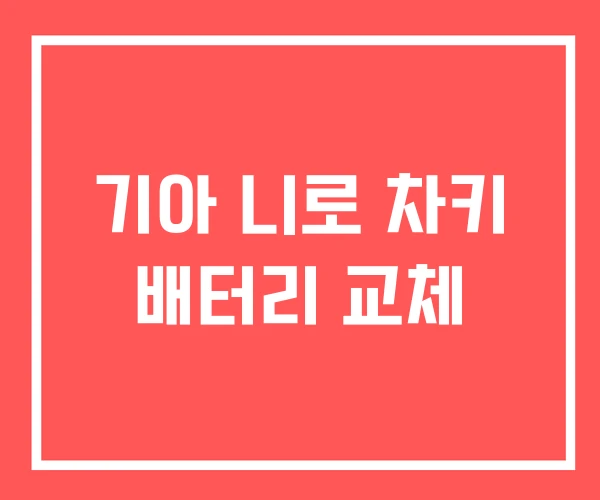 기아 니로 차키 배터리 교체