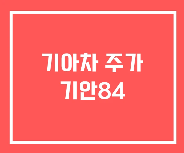 기아차 주가 기안84