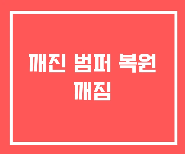 깨진 범퍼 복원 깨짐