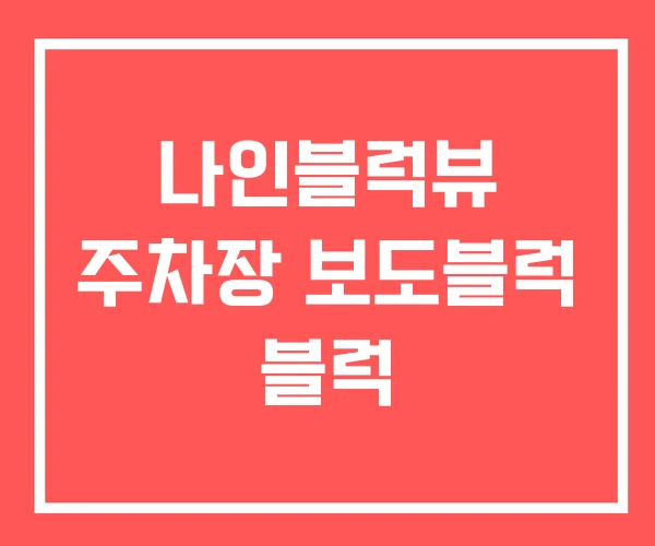 나인블럭뷰 주차장 보도블럭 블럭
