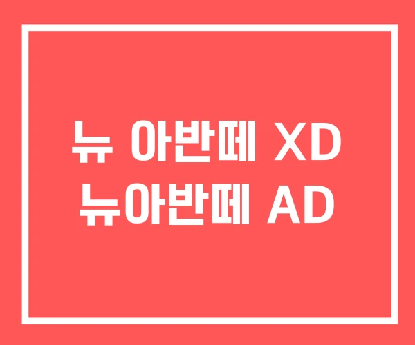 뉴 아반떼 XD 뉴아반떼 AD