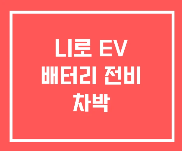 니로 EV 배터리 전비 차박