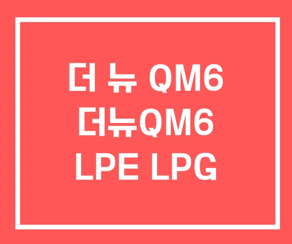 더 뉴 QM6 더뉴QM6 LPE LPG