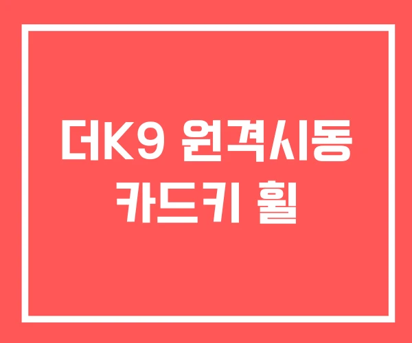 더K9 원격시동 카드키 휠